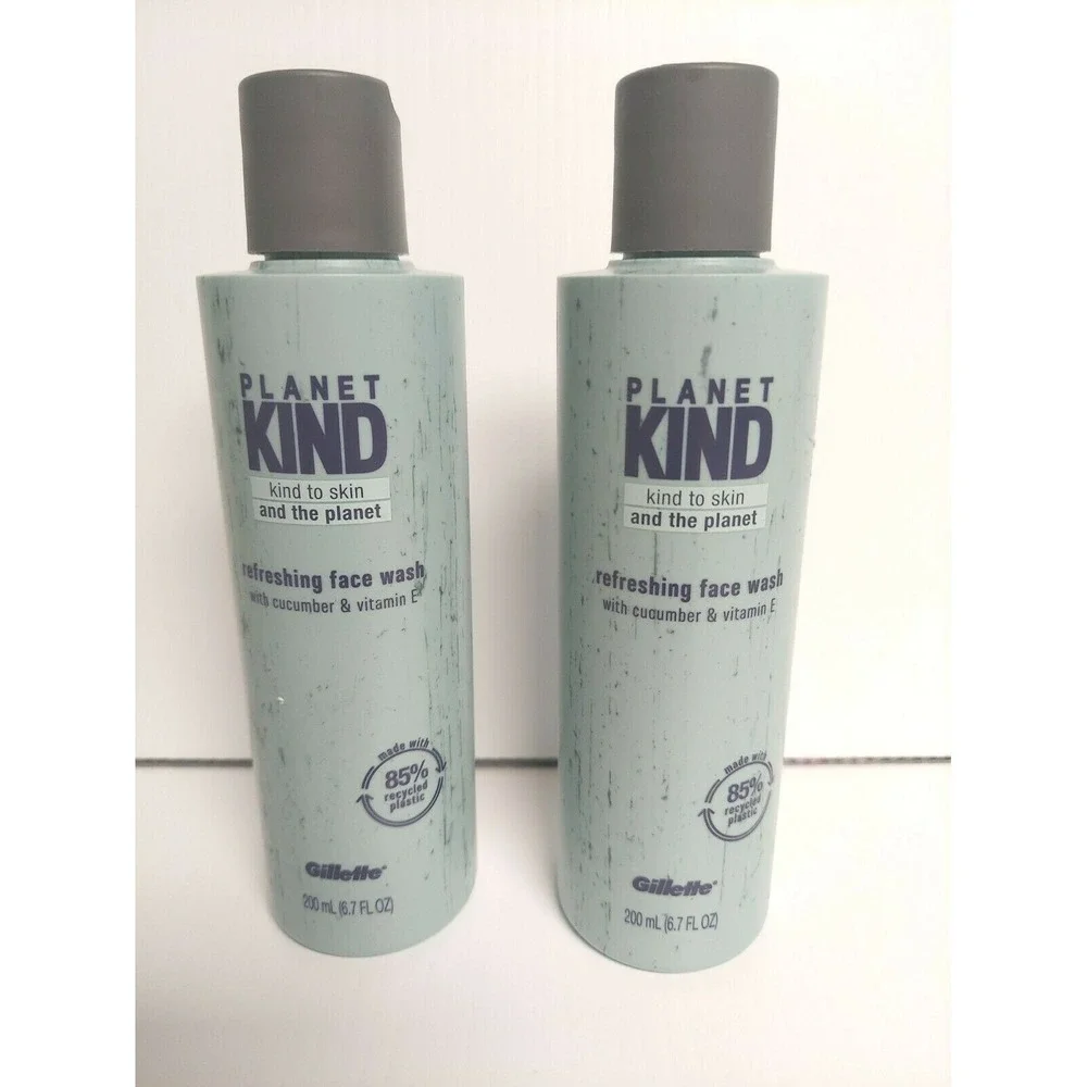 Gillette Planet Kind Cucumber & Vitamin E Refreshing Face Wash 6.7 Oz Lot‎ of 2